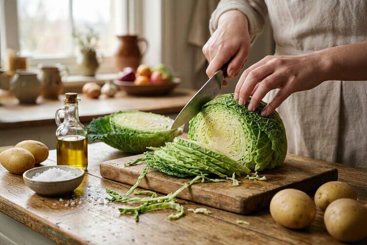Come cucinare la verza taglio e pulizia sul tagliere Come cucinare la verza taglio e pulizia sul tagliere