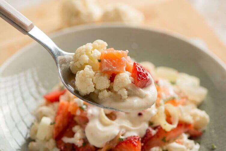 insalata di cavolfiore e salmone