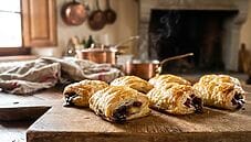 Mini strudel con banana, cioccolato e bacche di goji : oggi li facciamo in formato monoporzione