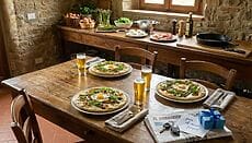 Pizza bianca con bacon e uovo festa del papà