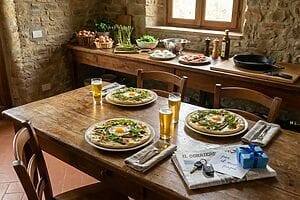 Pizza bianca con bacon e uovo, una pizza all’americana, festa del papà Pizza bianca con bacon e uovo, una pizza all’americana, festa del papà