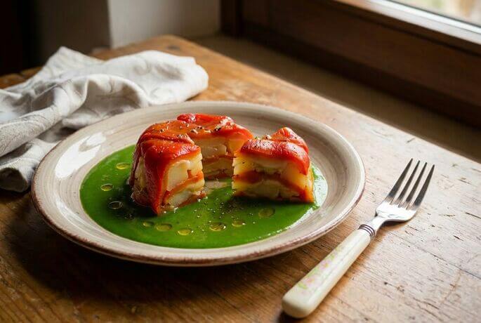 Timballo di peperoni con patate