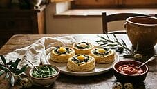 Tortine di sfoglia con ricotta e agretti