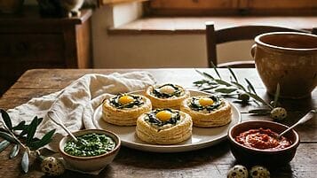 Tortine di sfoglia con ricotta e agretti