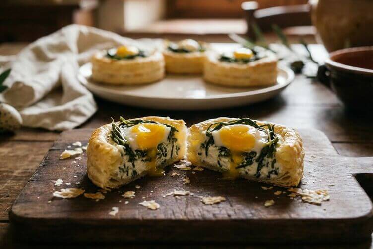 Tortine di sfoglia con ricotta e agretti Tortine di sfoglia con ricotta e agretti