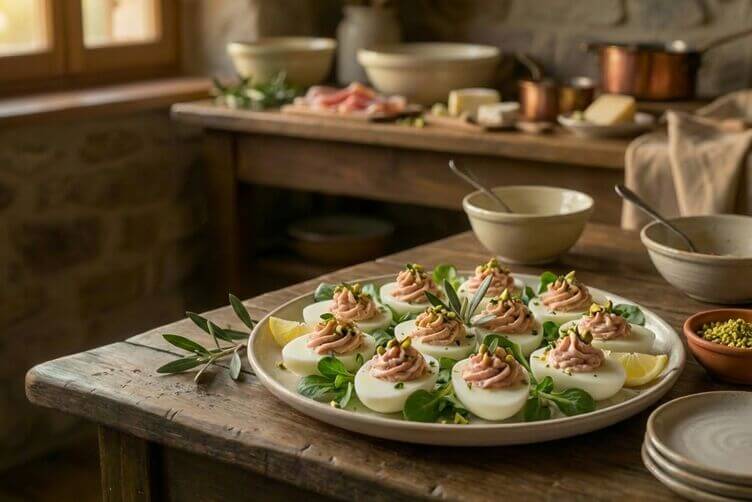 uova sode ripiene al prosciutto di York uova sode ripiene al prosciutto di York