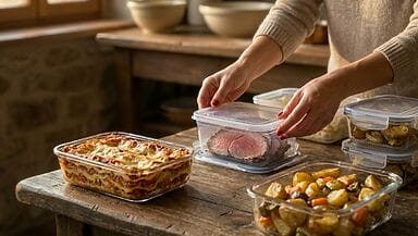 Come conservare gli avanzi di Natale: porzionare lasagne e arrosto in contenitori bassi