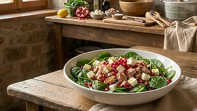 insalata di spinacini feta e tonno 1