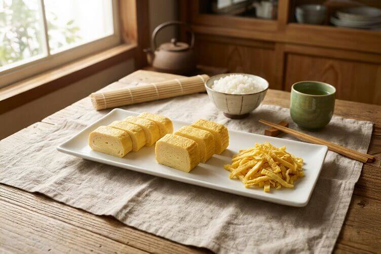 tamagoyaki Atsuyaki Tamago e Usuyaki