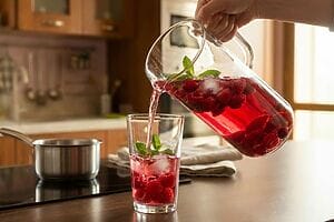 Acqua con mirtilli rossi e lamponi, per il colorito spento Acqua con mirtilli rossi e lamponi, per il colorito spento