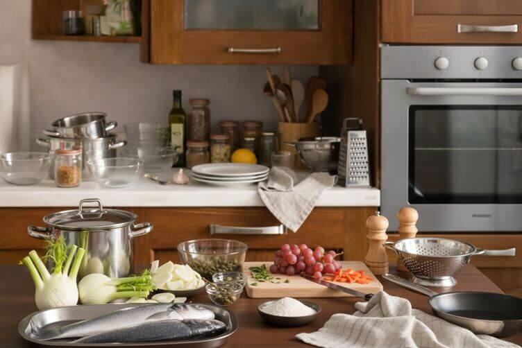 branzino con crema di finocchi e uva