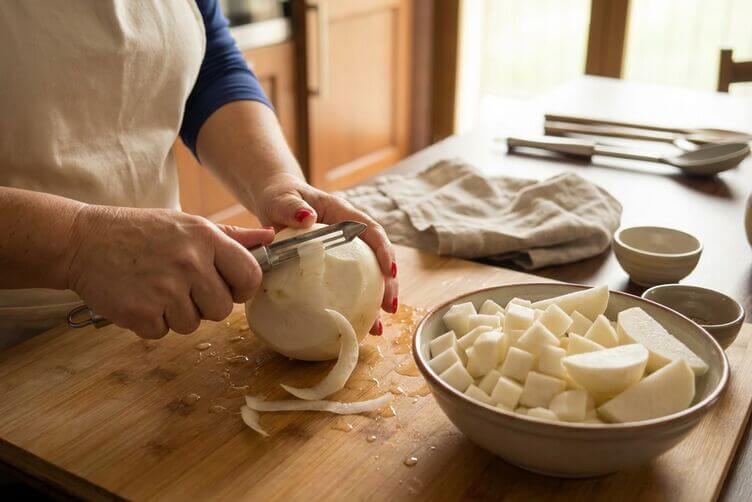 Come pulire e tagliare le rape bianche dadini e spicchi pronti Come pulire e tagliare le rape bianche dadini e spicchi pronti