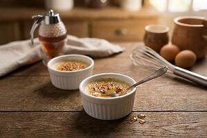 Con il miele di fiordaliso, la creme brulèe diventa uno di quei dessert che restano