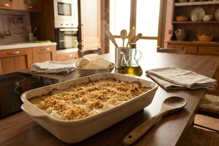 Gratin di rape bianche senza glutine e senza lattosio