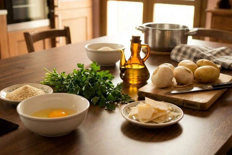 Ingredienti per polpette di rape bianche e patate Ingredienti per polpette di rape bianche e patate