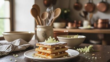 Millefoglie con marmellata di arance e sambuco