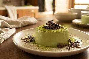Panna cotta al tè matcha e cioccolato, un dolce di classe Panna cotta al tè matcha e cioccolato, un dolce di classe