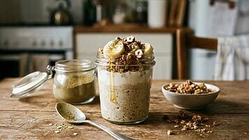 Vasetto di Overnight oats hojicha