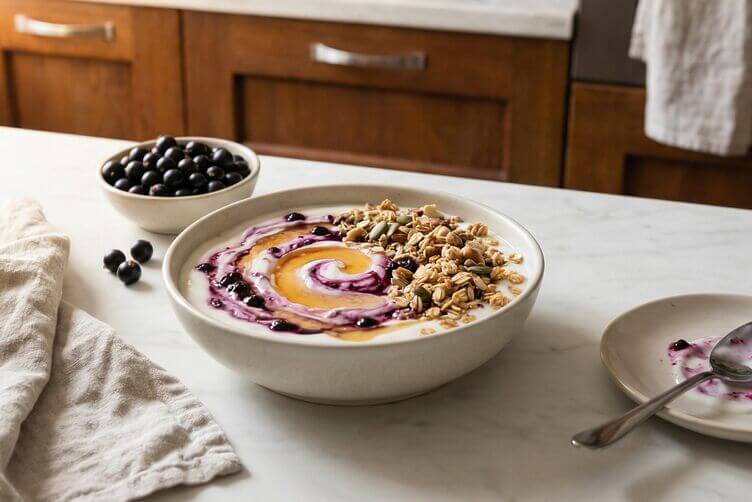 Yogurt senza lattosio + ribes nero + miele