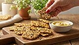 Cracker con farina di mele senza glutine, rosmarino e semi