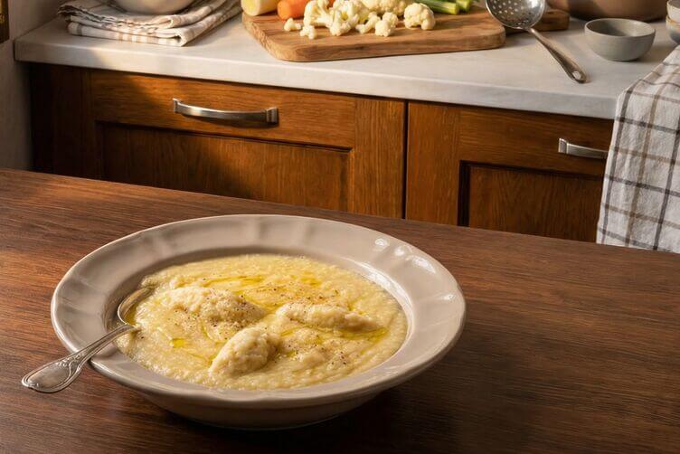 crema di cavolfiori con gnocchi di ceci crema di cavolfiori con gnocchi di ceci