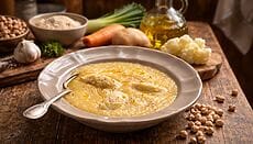 crema di cavolfiori con gnocchi di ceci