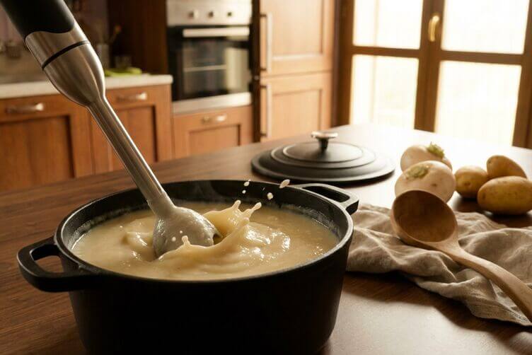 Come ottenere una vellutata di rape bianche liscia frullatura vellutata di rape bianche