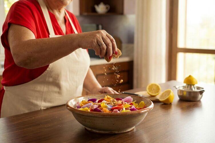 sbriciolo gli amaretti sulla macedonia
