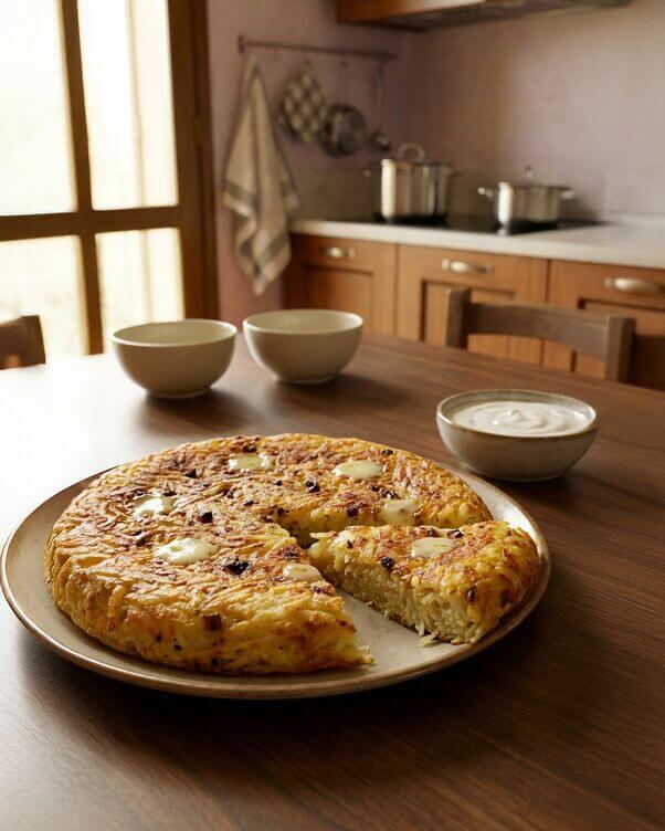 Rosti con taleggio e speck