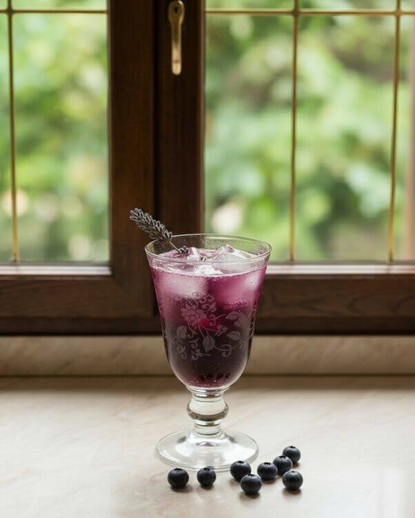 Gin Fizz al mirtillo e lavanda
