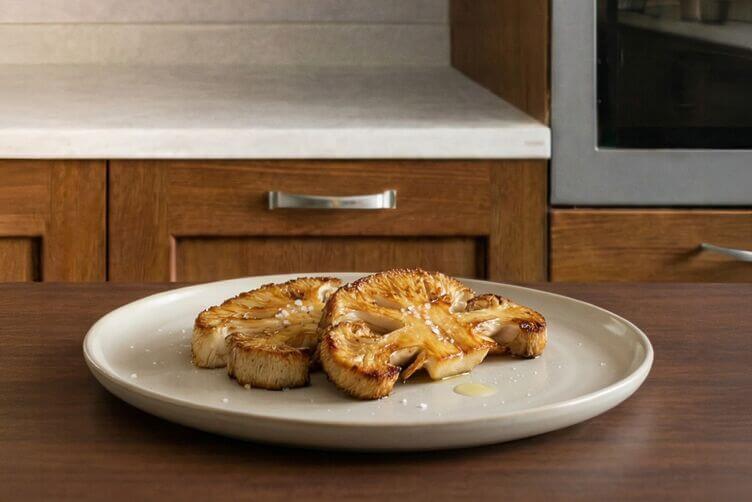 bistecca con lion's mane bistecca con lion's mane