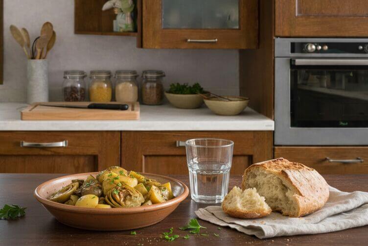 patate e carciofi in umido