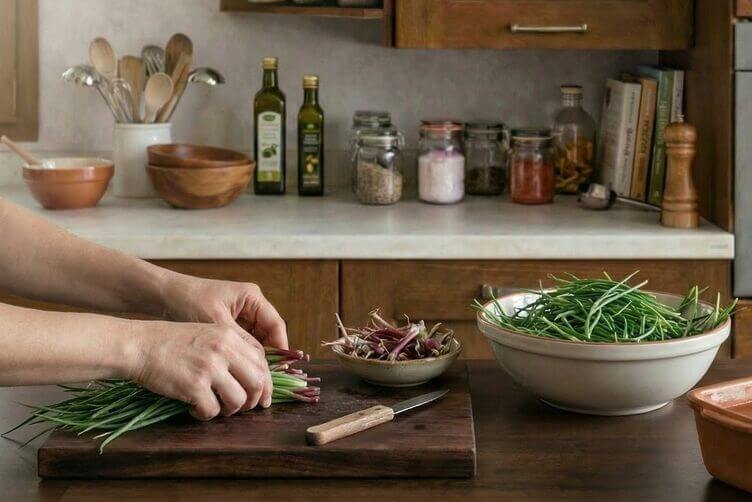 pulizia degli agretti