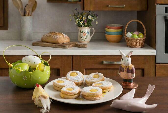 Biscotti uovo di Pasqua con crema pasticcera