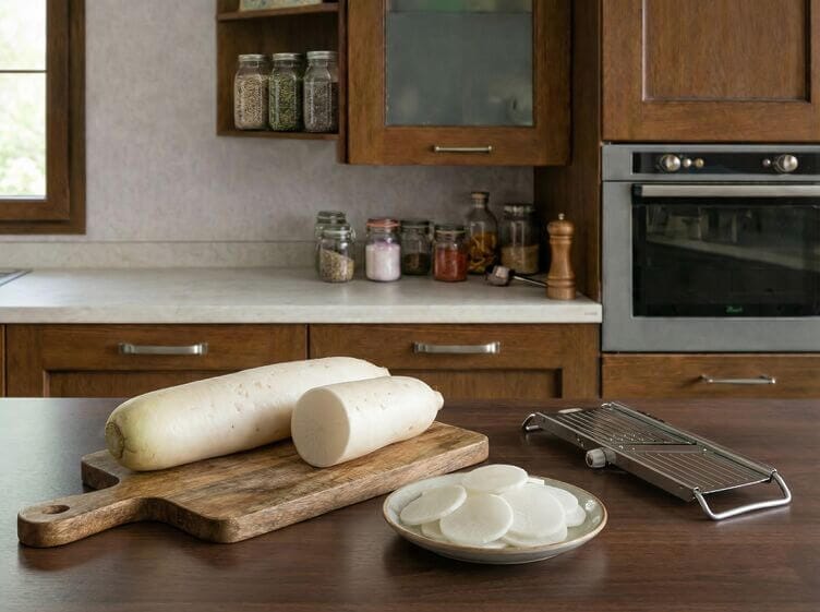 daikon Fagottino di daikon all’erba cipollina