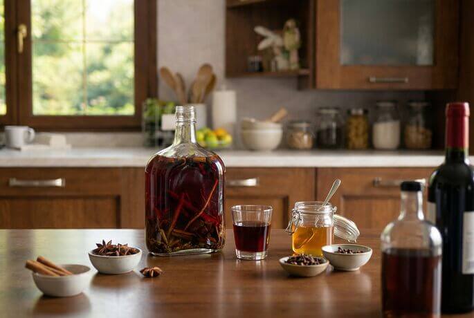 Mamajuana: cos’è davvero il drink simbolo della Repubblica Dominicana Mamajuana: perché oggi incuriosisce sempre di più Mamajuana è una parola che attira subito l’attenzione, ma spesso viene spiegata in modo sbrigativo. C’è chi la chiama rum aromatizzato, chi liquore alle spezie, chi la lega solo ai viaggi ai Caraibi. In realtà il suo fascino nasce proprio dal fatto che non si lascia chiudere in una formula troppo corta: la mamajuana è prima di tutto un infuso alcolico dominicano che mette insieme rum, vino rosso, miele, cortecce, radici ed erbe. È una di quelle bevande che raccontano un luogo molto più di tante cartoline. Quando si guarda una bottiglia di mamajuana si vede già un mondo: il vetro colmo di liquido rosso scuro, i legni immersi, il profumo caldo, il gesto lento di chi la versa in piccoli bicchieri. Se amate i distillati dal gusto pieno, potete leggere anche questa guida ai migliori rum, così da entrare ancora meglio nel suo universo. Consiglio della nonna: la mamajuana non va letta come un semplice superalcolico da bere in fretta. Dà il meglio quando la si assaggia piano, cercando miele, spezie, legno e quella nota calda che resta in bocca a lungo. Negli ultimi tempi se ne parla di più anche in Italia, perché cresce la voglia di scoprire bevande legate a un territorio vero, con una storia alle spalle e un gusto che non somiglia ai soliti liquori da scaffale. La mamajuana risponde bene a questa voglia di novità, ma lo fa con un’anima antica, popolare, piena di racconti e gesti tramandati. Chi segue Nonna Paperina sa che mi piace farvi scoprire cibi e bevande che aprono la porta a una cucina più ampia, più viva, più curiosa. In questo caso il viaggio porta nella Repubblica Dominicana, la stessa terra che regala anche prodotti splendidi come il cacao dominicano, ricco di storia e di gusto. In breve: la mamajuana è una bevanda tipica della Repubblica Dominicana, fatta con rum, vino rosso, miele, erbe, cortecce e radici. Non è una ricetta fissa, perché ogni famiglia e ogni zona può avere il suo modo di farla. In genere è senza glutine e senza lattosio, ma non è vegana nella forma classica per via del miele. In cucina e a tavola colpisce per il gusto caldo, speziato e un po’ dolce, che la rende diversa dai liquori più comuni. Mamajuana: cos’è e come si gusta Che cos’è la mamajuana La mamajuana è una bevanda che nasce da una macerazione. Dentro la bottiglia si mettono cortecce, radici, erbe e spezie, poi si aggiungono rum, vino rosso e miele. Il risultato non è uguale a un classico liquore alle erbe e non è nemmeno simile a un rum liscio: sta nel mezzo, ma con una sua voce chiara. Il bello è proprio qui. La mamajuana non punta sulla purezza di un solo ingrediente, ma sull’incontro di più anime. Il rum porta calore, il vino rosso dà corpo, il miele ammorbidisce, mentre erbe e legni lasciano una scia più profonda. Quando è fatta bene, non risulta pesante né stucchevole. Ha invece un gusto largo, pieno, che cambia mentre la si beve. Molti la scoprono in vacanza e se ne innamorano perché ha un profumo che resta in mente. Però la mamajuana non è solo una curiosità da viaggio. È una bevanda di casa, da regalo, da tavola, da chiacchiera lenta. Proprio per questo merita un articolo più preciso e meno svelto del solito. La mamajuana tra storia e racconto popolare Quando si parla di mamajuana si entra in un mondo in cui storia e racconto popolare si toccano. Le sue radici vengono legate alla tradizione dei Taíno, il popolo che viveva sull’isola di Hispaniola prima dell’arrivo degli europei. In origine si parla di un uso delle erbe in forma di infuso; con il tempo, e con l’arrivo degli alcolici, quella base si è trasformata nella bevanda che conosciamo oggi. Questo passaggio spiega bene perché la mamajuana venga vista come qualcosa di più di un drink. Nella cultura dominicana è una presenza che unisce memoria, casa, festa e anche un po’ di leggenda. La sua fama di bevanda “tonica” o afrodisiaca fa parte di questo immaginario, ma va letta per quello che è: un racconto popolare, non una promessa da prendere alla lettera. Se vi piace andare alla fonte delle tradizioni, potete scoprire di più qui sul mondo taíno. È un passaggio utile anche per capire perché la mamajuana venga sentita come una bevanda identitaria, e non come una semplice moda del momento. Lo sapevi che… In molti casi il nome mamajuana richiama anche il tipo di bottiglia usata per la macerazione. Già questo ci dice quanto contenitore, rito e bevanda siano legati tra loro. Che gusto ha la mamajuana Il gusto della mamajuana cambia da bottiglia a bottiglia, ed è una delle sue cose più belle. In alcune versioni il miele si sente di più e il sorso è più morbido. In altre esce prima la nota del rum, con un finale più asciutto. Poi arrivano le spezie, il legno, qualche punta balsamica o amara che rendono tutto più ricco. Chi prova la mamajuana per la prima volta si aspetta a volte un rum dolce, quasi da dessert. Non è così. Certo, può avere una vena morbida, ma resta una bevanda con carattere. Non punta solo sul dolce: gioca sul contrasto tra calore, spezie e fondo erbaceo. Proprio per questo va capita, non solo bevuta. Il colore tende al rosso scuro o al rubino carico. Anche l’aspetto conta, perché prepara già il palato. Nel bicchiere piccolo e trasparente la mamajuana colpisce subito, e quel colpo d’occhio fa parte dell’esperienza tanto quanto il profumo. Come si beve la mamajuana e quando offrirla La mamajuana si beve spesso in piccole dosi. Non è una bevanda da bicchieri grandi o da consumo frettoloso. Si serve di solito a temperatura ambiente oppure con poco ghiaccio, così da non spegnere troppo i profumi. In questo ricorda certe bevande da fine pasto che hanno bisogno di un momento loro. Sta bene dopo cena, ma può trovare spazio anche in un contesto conviviale, quando si vuole portare in tavola qualcosa che faccia parlare. Ha quella forza gentile che accende la curiosità degli ospiti. In una cena a tema caraibico o in un finale di serata con cioccolato fondente e frutta secca può dire davvero la sua. Per chi ama il mondo dei drink ma cerca anche opzioni più leggere in altri momenti, segnalo pure queste idee di cocktail analcolici al caffè, ottime quando si ha voglia di un bicchiere curato ma senza gradi alti. Te lo dico io: la mamajuana non va servita troppo fredda. Quando il freddo è eccessivo, miele, spezie e note di legno si chiudono e il sorso perde fascino. Mamajuana e intolleranze: cosa sapere davvero Qui entriamo in un tema caro a Nonna Paperina: capire se un prodotto può stare bene in una cucina attenta a esigenze diverse. La mamajuana, nella sua forma più classica, nasce con ingredienti che non contengono lattosio. In molti casi può essere anche senza glutine, perché si basa su rum, vino rosso, miele ed elementi vegetali. Detto questo, è bene fare un passo in più di prudenza. Se acquistate una bottiglia pronta, leggete sempre l’etichetta. Nelle versioni industriali o turistiche possono entrare aromi, zuccheri aggiunti o altri ingredienti che cambiano il profilo del prodotto. Inoltre la forma tradizionale non è vegana, perché il miele è una parte centrale della ricetta. C’è poi un punto che vale per tutti: resta una bevanda alcolica. Quindi non è il caso di caricarla di virtù che non le spettano. Si può gustare con piacere, si può inserire in un racconto di cucina di casa e di viaggio, ma senza trasformarla in qualcosa che non è. Come scegliere una buona mamajuana Se volete comprare una buona mamajuana, il primo passo è capire se preferite una bottiglia già pronta oppure un kit da completare a casa. La prima scelta è più comoda. La seconda è più coinvolgente, perché vi fa entrare nel gesto della macerazione e vi lascia costruire il gusto un po’ alla volta. Una buona mamajuana si riconosce dal suo equilibrio. Il miele non deve coprire tutto, il rum non deve bruciare e basta, le spezie non devono diventare un miscuglio confuso. Anche l’occhio vuole la sua parte: vedere radici, legni e colore pieno aiuta a capire subito se siamo davanti a un prodotto curato. Per una lettura più ampia sul contesto dominicano della bevanda, potete approfondire qui. Se invece volete ripassare la base del distillato che ne segna il cuore, c’è anche una pagina utile sul rum. Curiosità: una delle cose più affascinanti della mamajuana è che non esiste una sola ricetta “vera” valida per tutti. Ogni bottiglia può avere un tono suo, e proprio questa libertà ne fa una bevanda viva. FAQ sulla mamajuana La mamajuana è solo rum aromatizzato? No, definirla solo rum aromatizzato è riduttivo. La mamajuana unisce di solito rum, vino rosso, miele, erbe, radici e cortecce, quindi ha una struttura più ricca e più ampia. Che sapore ha la mamajuana? Ha un gusto caldo, speziato, un po’ dolce e con un fondo di erbe e legno. In alcune versioni si sente di più il miele, in altre il rum o la parte speziata. La mamajuana si beve fredda o a temperatura ambiente? Di solito rende bene a temperatura ambiente o con poco ghiaccio. Se è troppo fredda perde una parte del suo profumo e del suo fascino. La mamajuana è senza glutine? Spesso sì, ma non bisogna dare tutto per scontato. Se comprate una bottiglia pronta controllate sempre etichetta e ingredienti, così evitate sorprese. La mamajuana è adatta a chi non consuma lattosio? Nella ricetta classica non ci sono ingredienti con lattosio. Anche qui, però, vale la regola di leggere bene la composizione delle versioni già confezionate. La mamajuana è vegana? Nella forma più nota no, perché contiene miele. Esistono versioni riviste, ma la ricetta tradizionale non rientra in una scelta vegana. Blocco SEO Keyword principale: mamajuana SEO Title: Mamajuana: cos’è e come si beve il drink dominicano Meta title: Mamajuana dominicana: storia, gusto e consigli Slug: /2026/04/mamajuana-il-rum-aromatizzato-della-repubblica-dominicana/ Meta Description: Mamajuana, drink simbolo della Repubblica Dominicana: cos’è, che gusto ha, come si beve e cosa sapere su miele, spezie e rum.