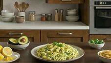 Pasta di riso con crema di avocado della Calabria