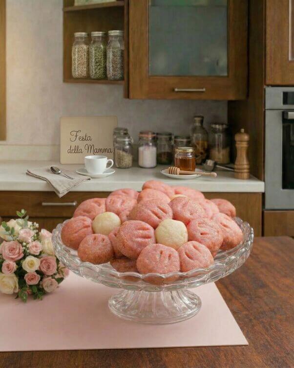 Biscotti colorati a forma di fiore