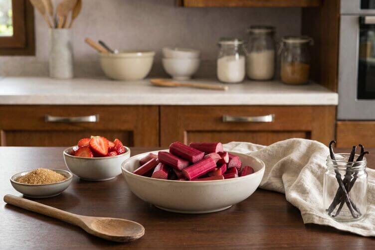 Come cucinare il rabarbaro con gambi rosa puliti