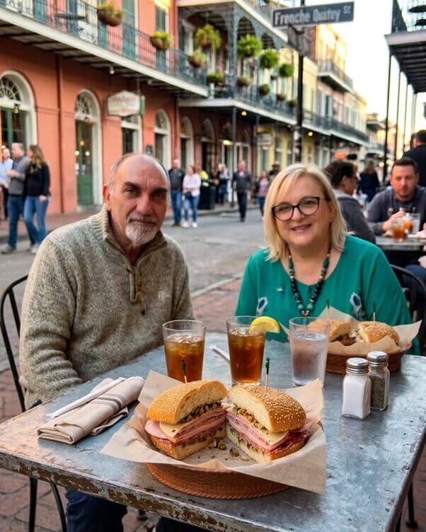 Tizy e Gabri a New Orleans con muffuletta Tizy e Gabri a New Orleans con muffuletta